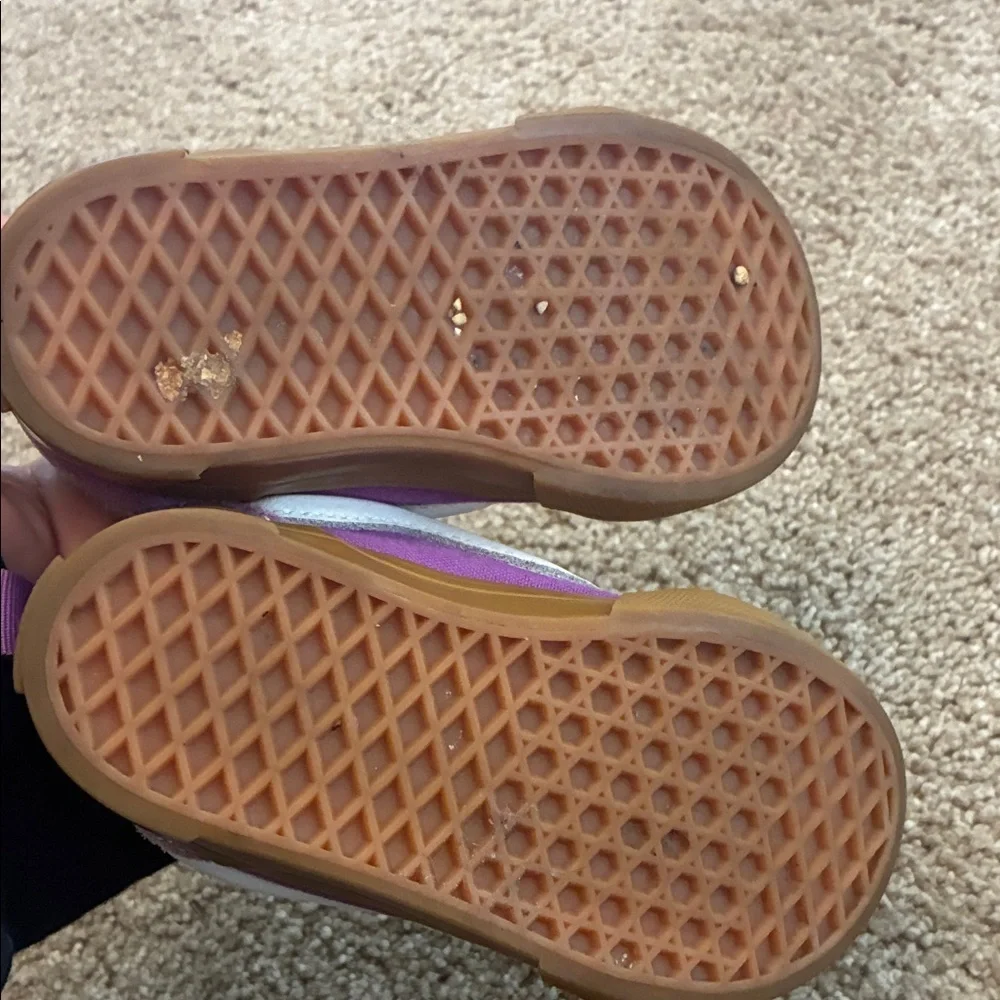 Vans Kids Lavender and White Sneakers
